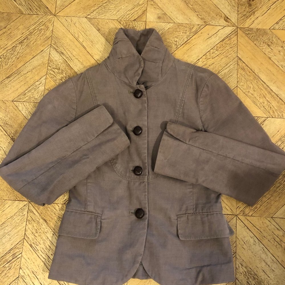 J. Crew Corduroy Blazer w/ High Ruffled Collar